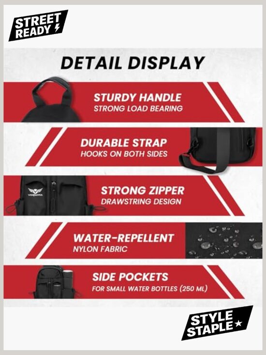 Sling Crossbody Backpack RFID Pocket Lightweight Travel Hiking Daypack main image 5